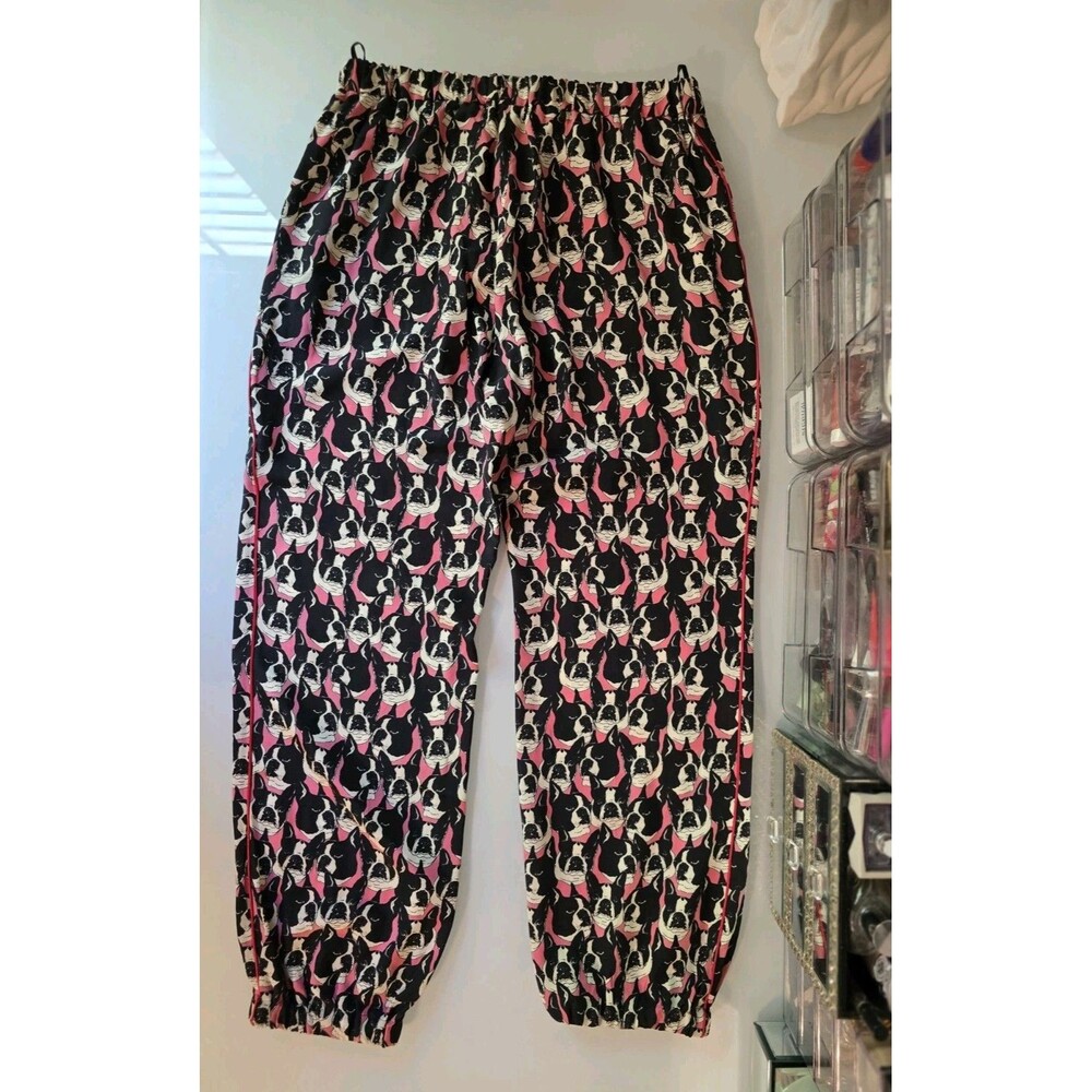 GUCCI Silk French Bulldog Pants Women's size EU 38, US MEDIUM, Pink Multicolor - Picture 3 of 16